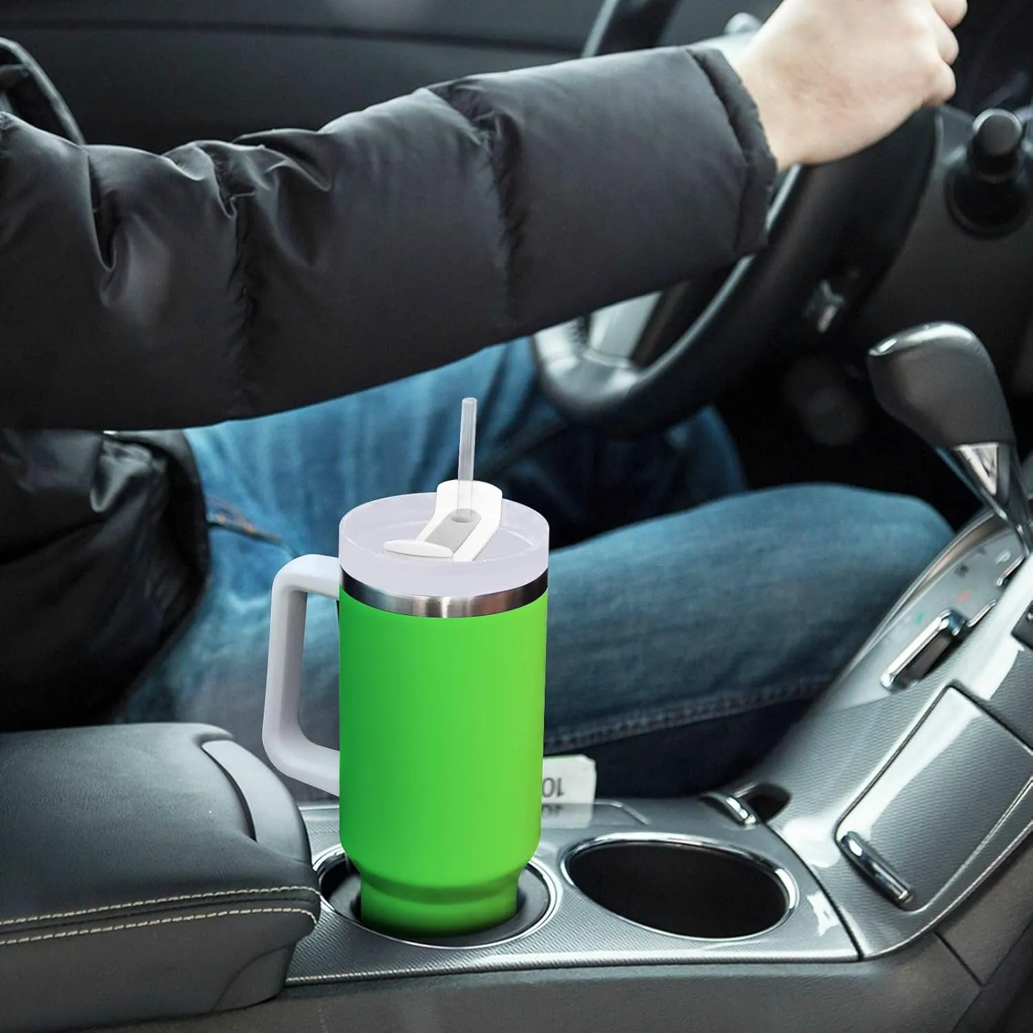 MCHIVER Hidden Jaguar Gradient 30 oz Tumbler with Handle and Straw Stainless Steel Vacuum Water Bottle Leak-proof Travel Coffee Mug Insulated Water Bottle for Office Home Car