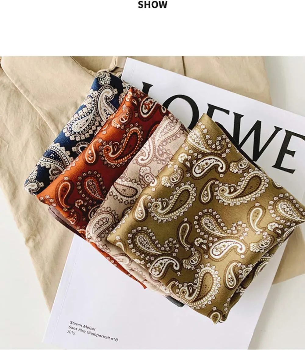 MEISEE Mulberry Silk Scarfs Women Small Square Scarf 21" x 21" Breathable Lightweight Neckerchief Headscarf