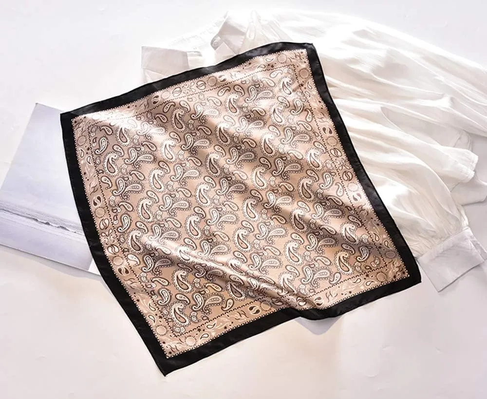 MEISEE Mulberry Silk Scarfs Women Small Square Scarf 21" x 21" Breathable Lightweight Neckerchief Headscarf