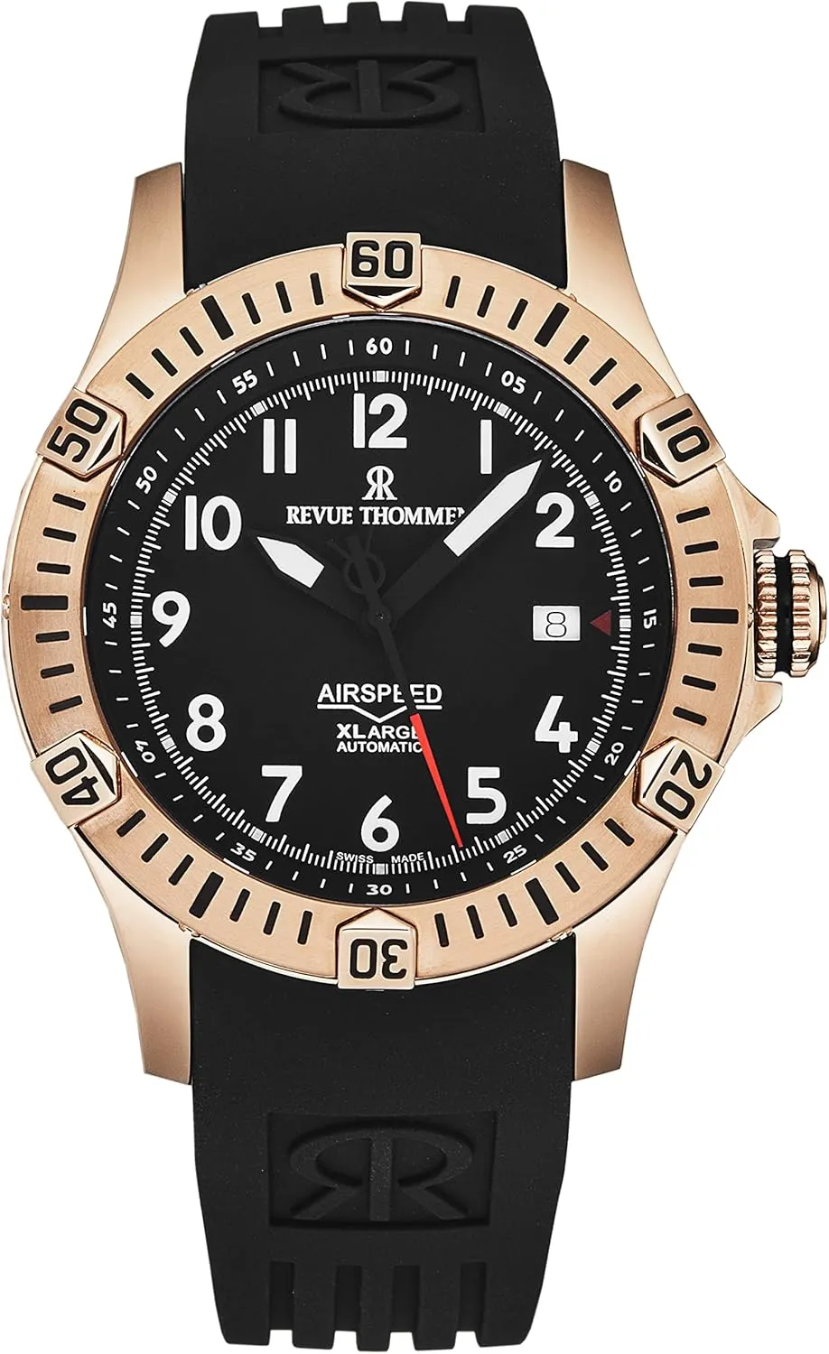 Men's 'Air Speed' Black Dial Black Rubber Strap Automatic Watch 16070.4767