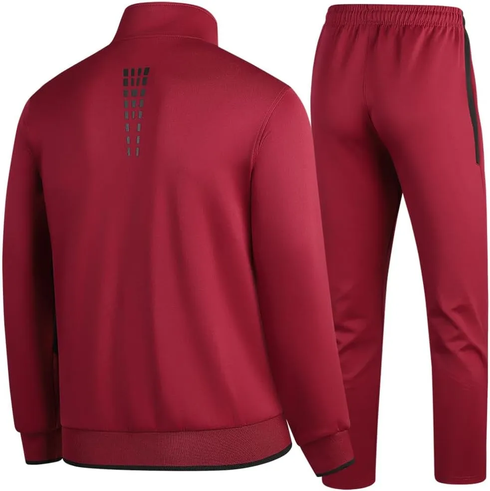 Men's Casual Tracksuit Long Sleeve Sweatsuit Athletic Set Full Zip Running Jogging Sports Jacket and Pants