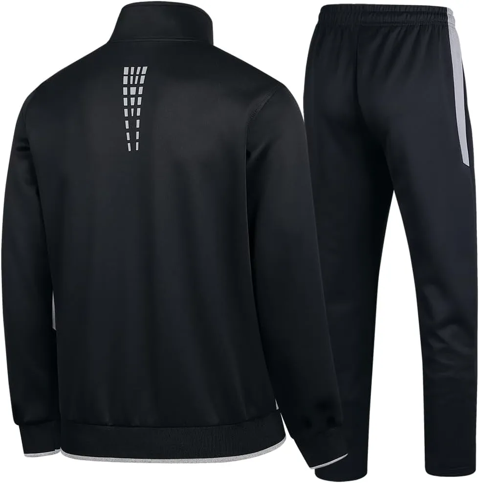 Men's Casual Tracksuit Long Sleeve Sweatsuit Athletic Set Full Zip Running Jogging Sports Jacket and Pants