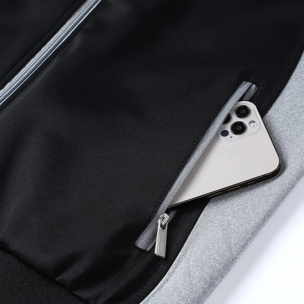 Men's Casual Tracksuit Long Sleeve Sweatsuit Athletic Set Full Zip Running Jogging Sports Jacket and Pants