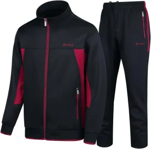 Men's Casual Tracksuit Long Sleeve Sweatsuit Athletic Set Full Zip Running Jogging Sports Jacket and Pants