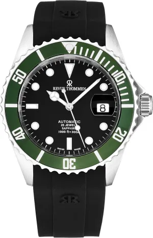 Men's 'Diver' Black Dial Rubber Strap Swiss Automatic Watch 17571.2834