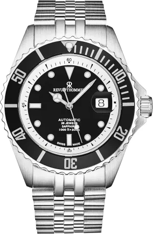 Men's 'Diver' Black Dial Stainless Steel Bracelet Swiss Automatic Watch 17571.2937
