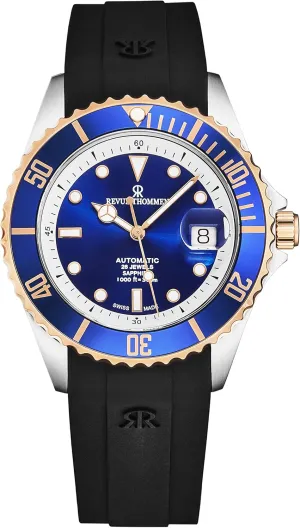 Men's 'Diver' Blue Dial Black Rubber Strap Swiss Automatic Watch 17571.2355