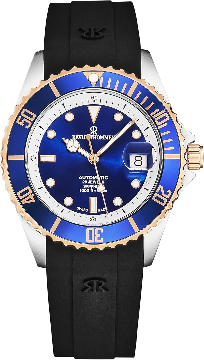 Men's 'Diver' Blue Dial Black Rubber Strap Swiss Automatic Watch 17571.2355