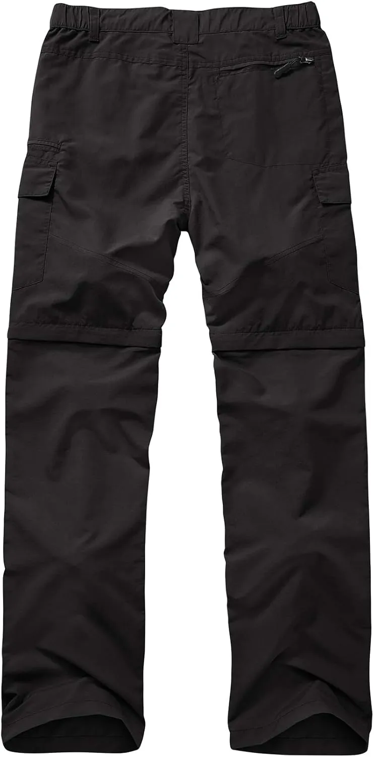 Mens Hiking Pants Quick Dry Lightweight Fishing Convertible Zip Off Safari Trousers