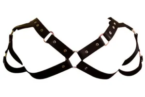 Men’s Roman Leather Chest Harness – Studded Multi-Strap Design