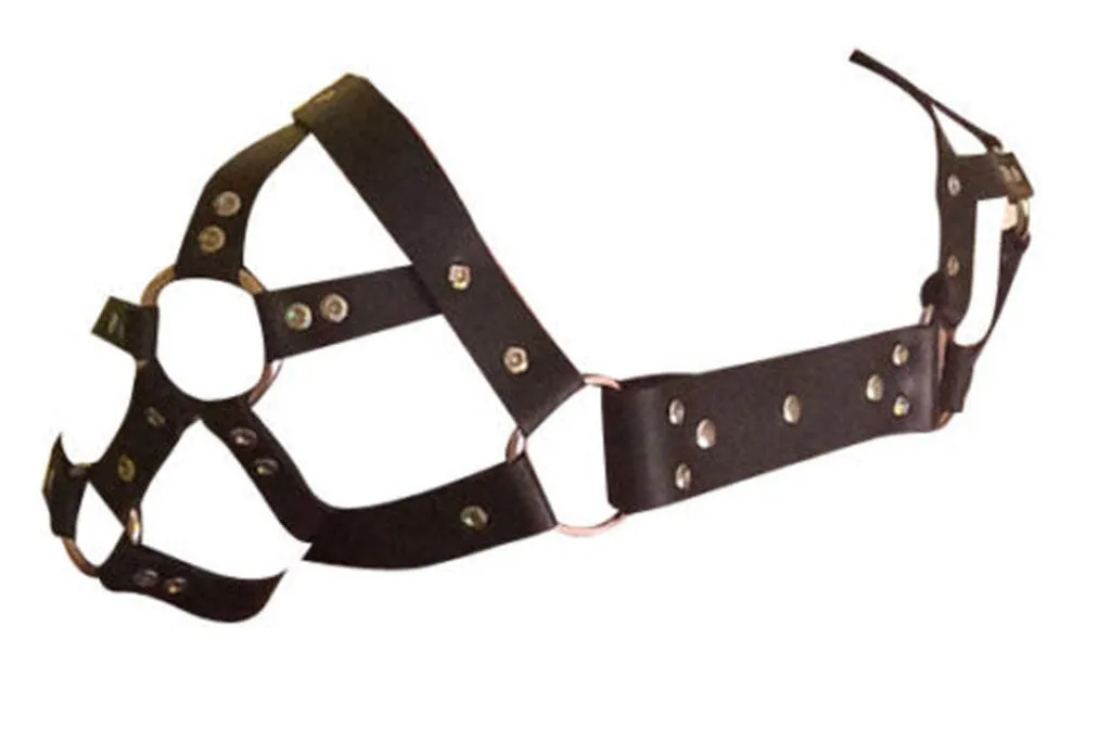 Men’s Roman Leather Chest Harness – Studded Multi-Strap Design