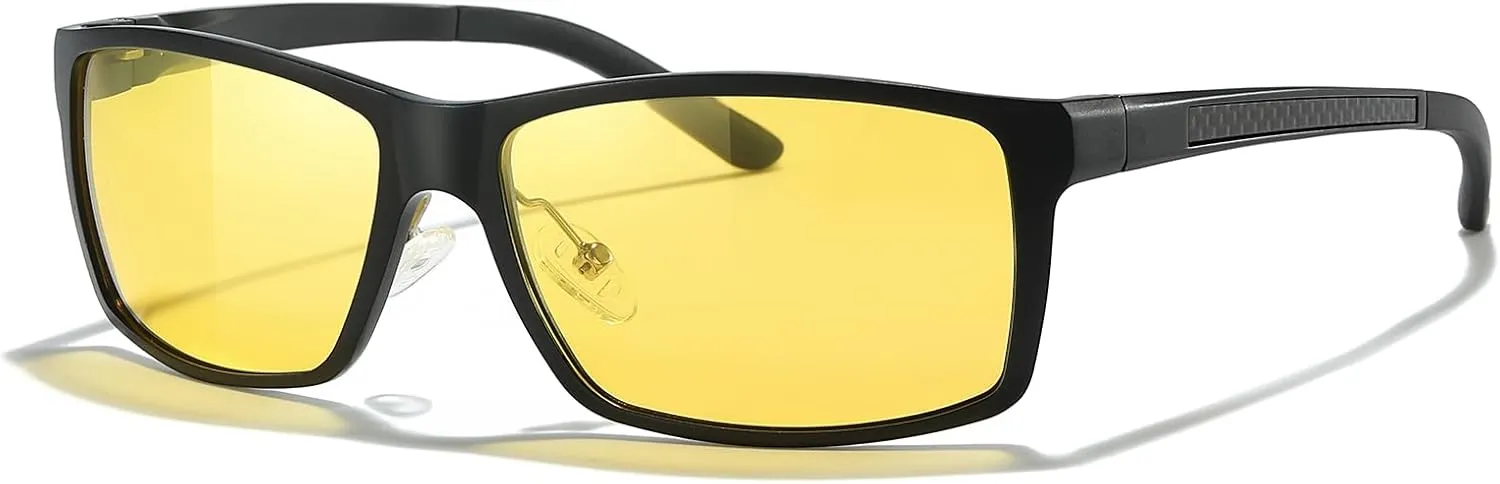 Mens Sunglasses Polarized UV400, Metal Frame for Driving Fishing Sports, Carbon Fiber & Al-Mg Ultralight