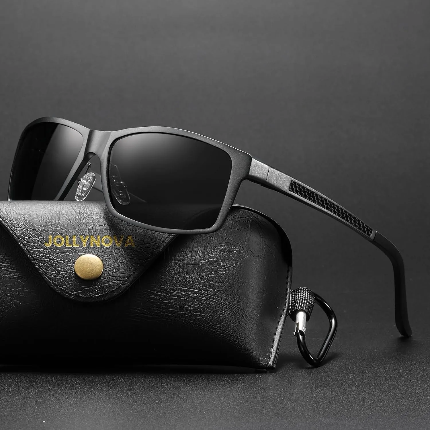 Mens Sunglasses Polarized UV400, Metal Frame for Driving Fishing Sports, Carbon Fiber & Al-Mg Ultralight