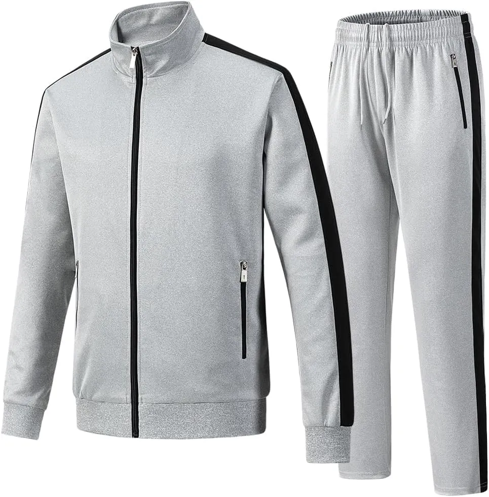 Men's Tracksuits 2 Piece Outfits Sweatsuits for Men Long Sleeve Track suits Athletic Full Zip Active Sports Sets