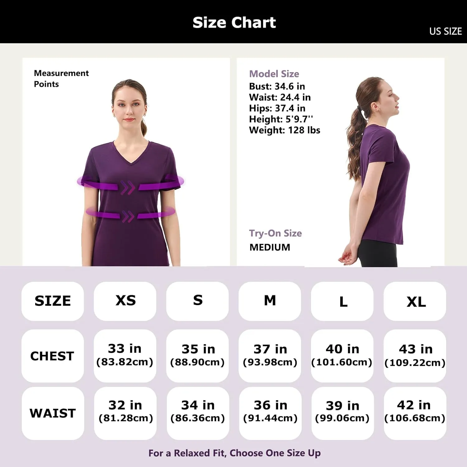 Merino Protect 100% Merino Wool V Neck T-Shirt for Women Short Sleeve Base Layers Odor Resistance Tops for Outdoor Hiking