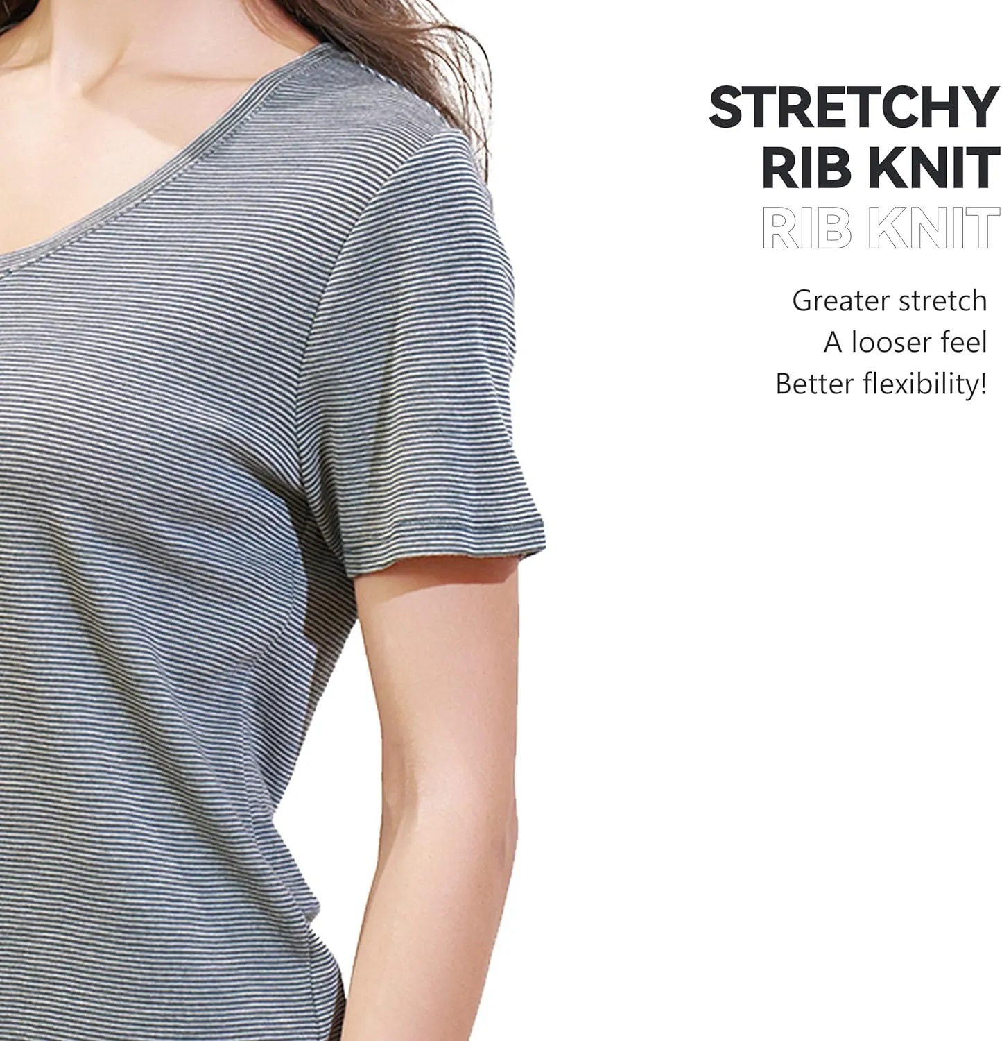 Merino Protect 100% Merino Wool V Neck T-Shirt for Women Short Sleeve Base Layers Odor Resistance Tops for Outdoor Hiking