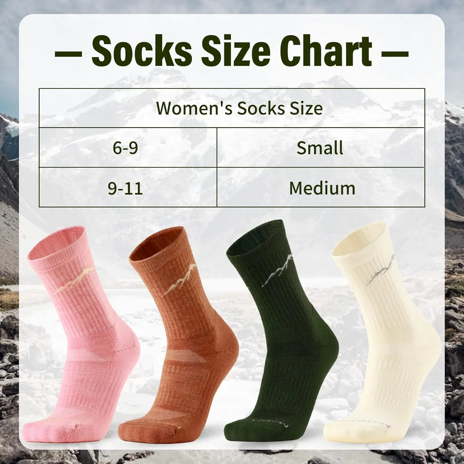 Merino Protect Merino Wool Socks for Women: Winter Hiking, Hunting, Cycling, Soft Cushion, Warm, Casual Thermal Socks