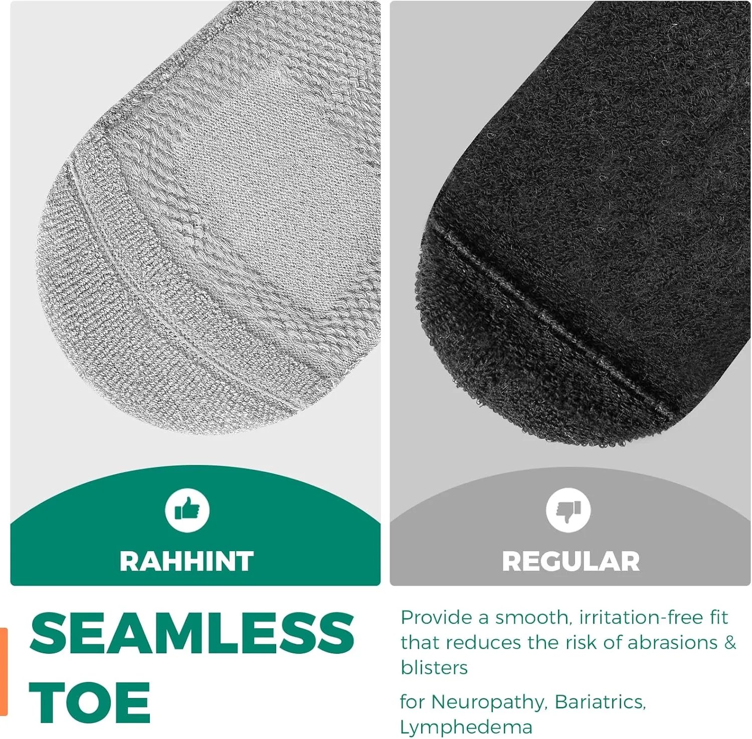 Merino Wool Diabetic Socks for Men Women Thick Warm Loose Fit Non Binding Wide Feet Soft Breathable