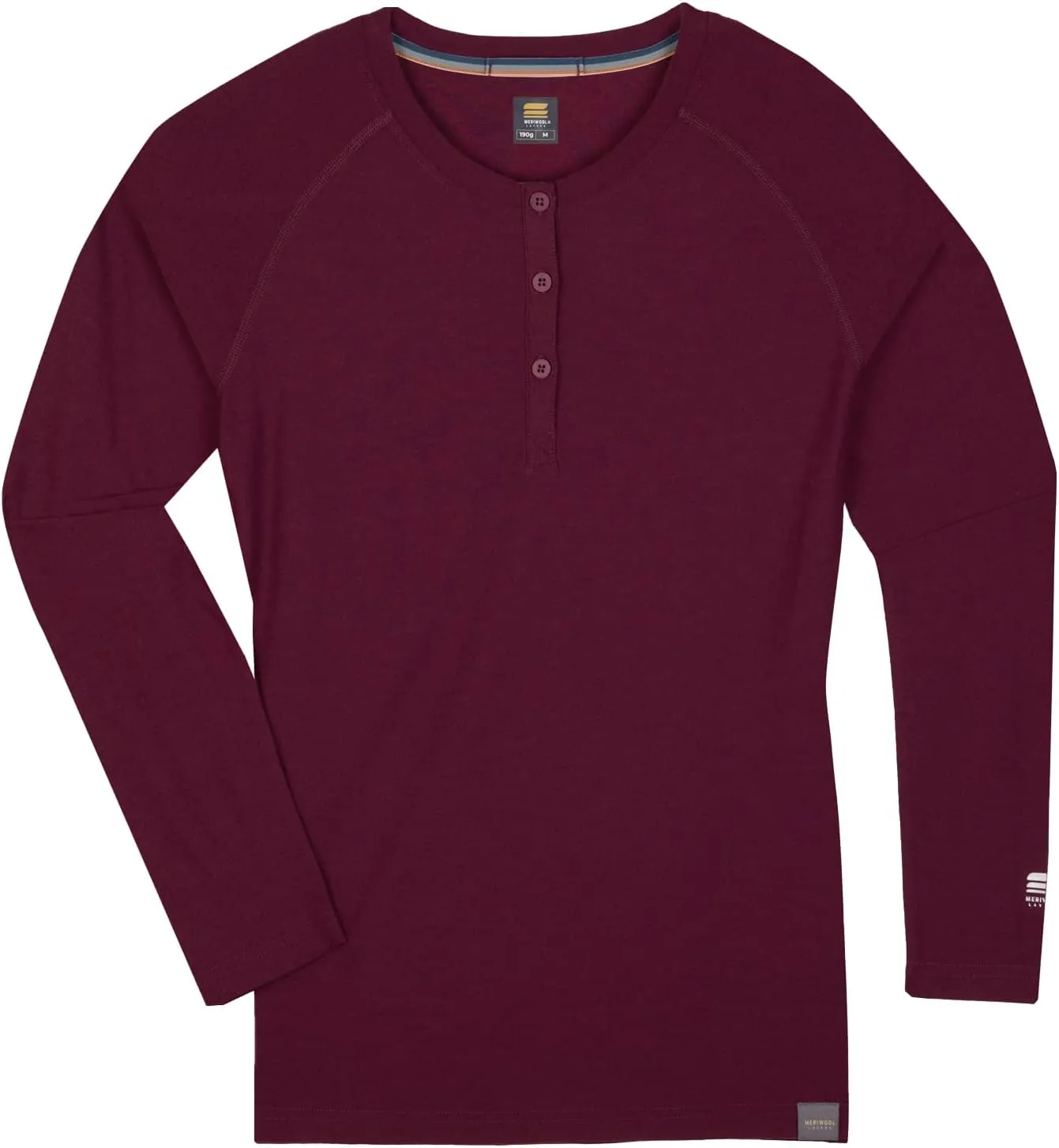 MERIWOOL Women's Base Layer Long Sleeve Henley - Lightweight Merino Wool Thermal Shirt