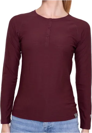 MERIWOOL Women's Base Layer Long Sleeve Henley - Lightweight Merino Wool Thermal Shirt