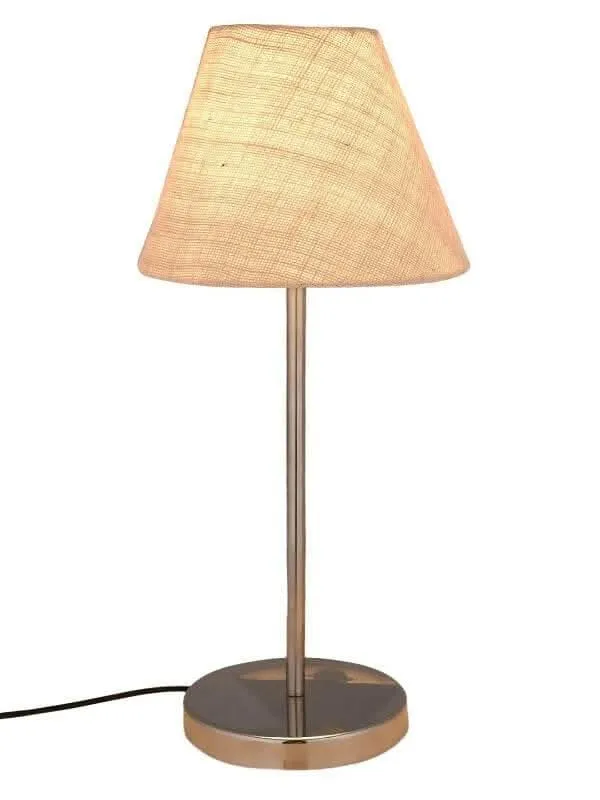 Metal Table Lamp With White Jute Shade