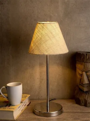 Metal Table Lamp With White Jute Shade