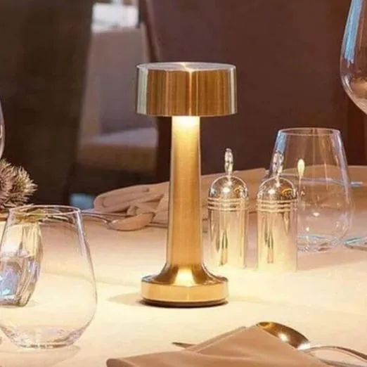 MetalLux Cordless LED Table Lamp – Dimmable Touch-Control Light for Home & Office