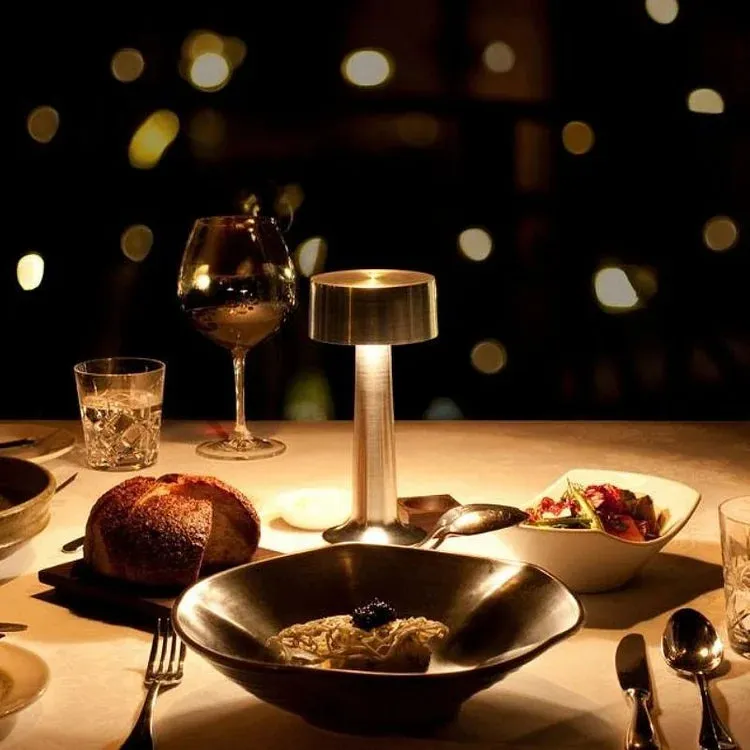 MetalLux Cordless LED Table Lamp – Dimmable Touch-Control Light for Home & Office