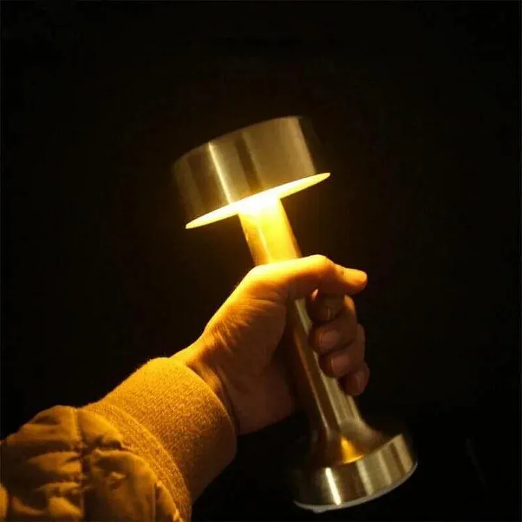 MetalLux Cordless LED Table Lamp – Dimmable Touch-Control Light for Home & Office