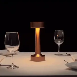MetalLux Cordless LED Table Lamp – Dimmable Touch-Control Light for Home & Office