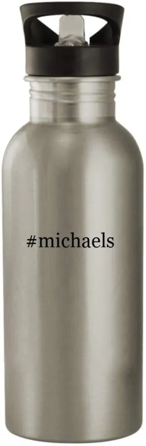 #michaels - 20oz Stainless Steel Water Bottle, Silver