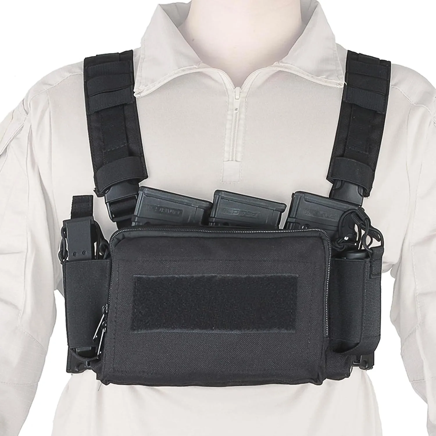 Micro Chest Rig with Triple AK/AR Mag Pouch Tactical H-Harness Bag Airsoft Kit