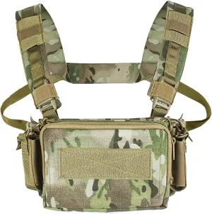 Micro Chest Rig with Triple AK/AR Mag Pouch Tactical H-Harness Bag Airsoft Kit