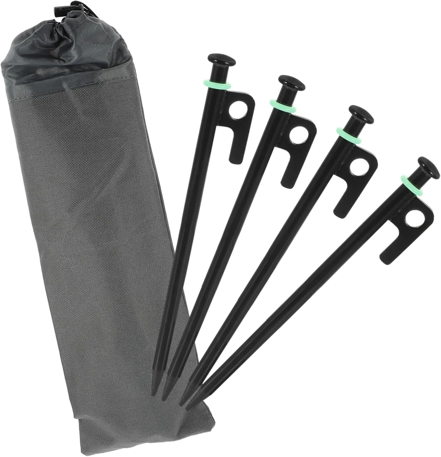 Mikikit 1set Heavy Duty Tent Stakes Tent Pegs with Glow for Camping Canopy Outdoor Use Lightweight Easy to Insert Stable Support Against Wind
