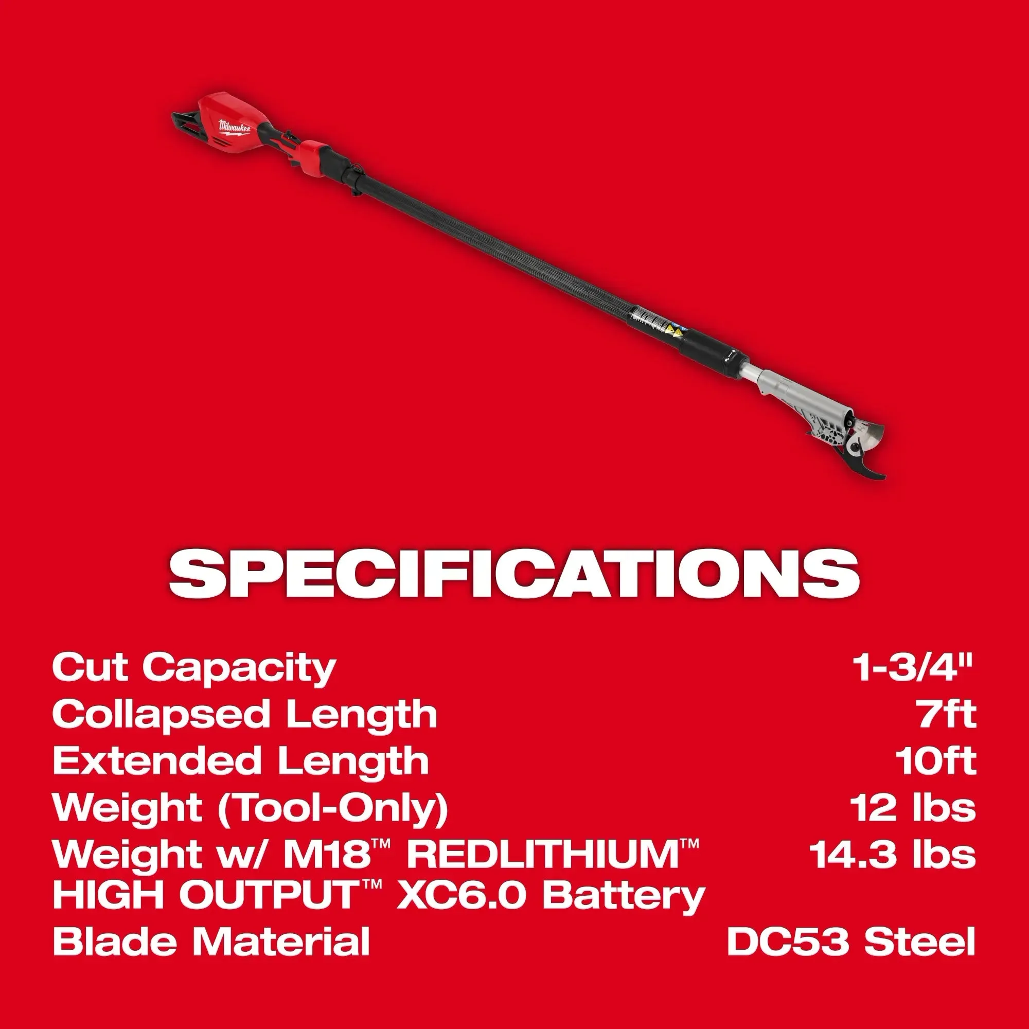 MILWAUKEE M18™ Telescoping Pole Pruning Shears Kit