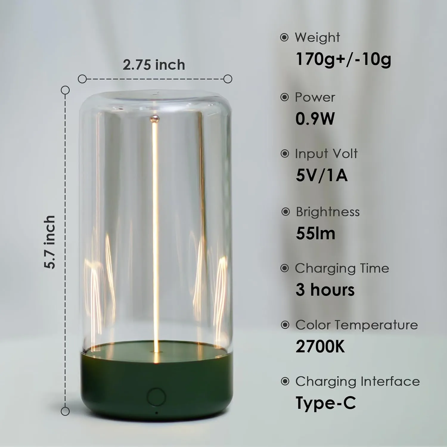 Mini Minimalist Table Lamp Cordless LED Desk Lamp Rechargeable Modern Night Lights Portable Nightstand Lamps Unique Ambient Light Mood Lighting for Bedroom, Beside, Nursery