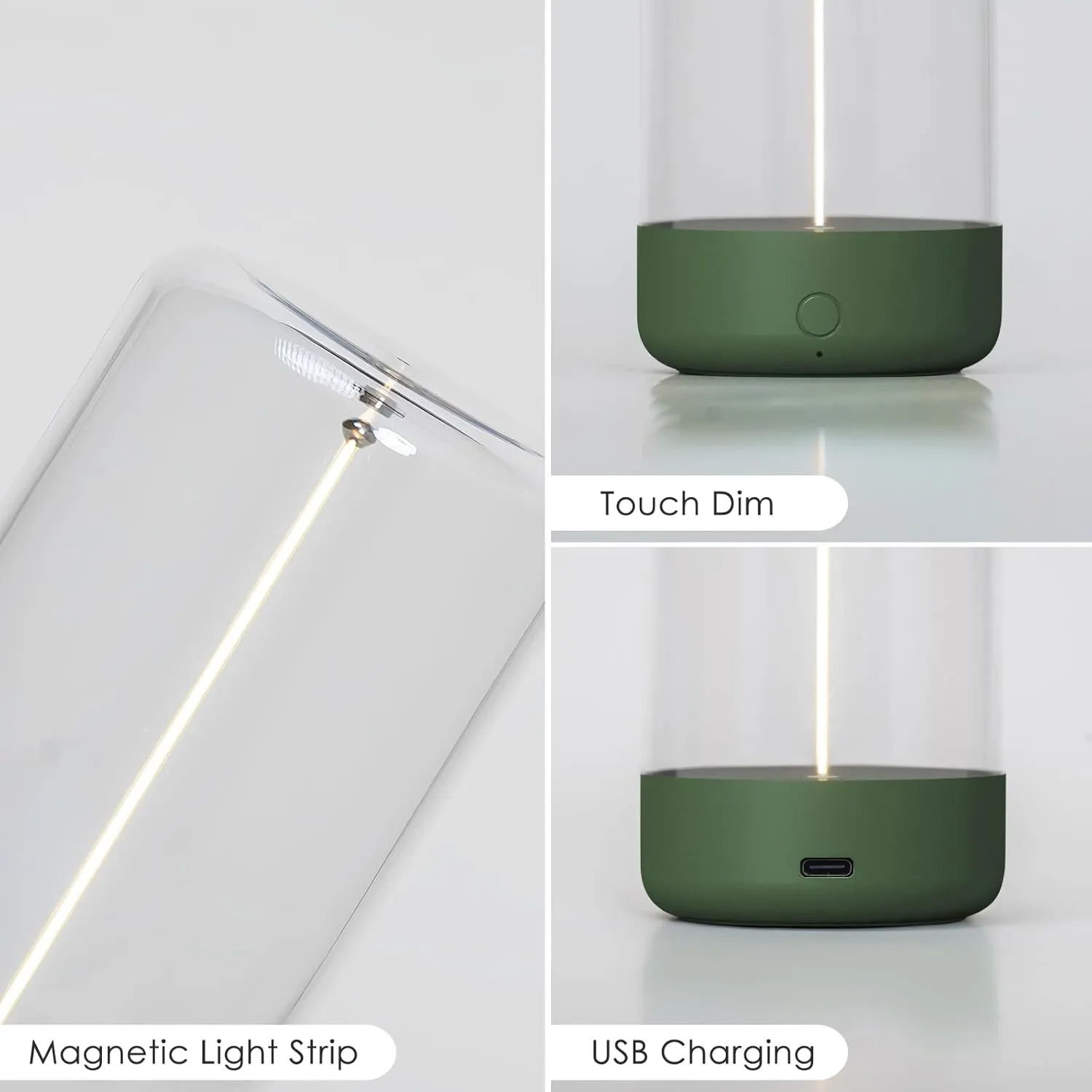 Mini Minimalist Table Lamp Cordless LED Desk Lamp Rechargeable Modern Night Lights Portable Nightstand Lamps Unique Ambient Light Mood Lighting for Bedroom, Beside, Nursery
