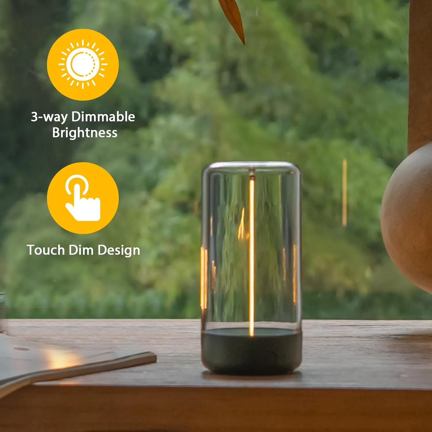 Mini Minimalist Table Lamp Cordless LED Desk Lamp Rechargeable Modern Night Lights Portable Nightstand Lamps Unique Ambient Light Mood Lighting for Bedroom, Beside, Nursery