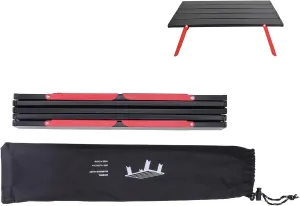 Mini Portable, Outdoor Folding Table, Lightweight Camping Table, Aluminum Foldable Table Roll for Picnic, Party, Camping