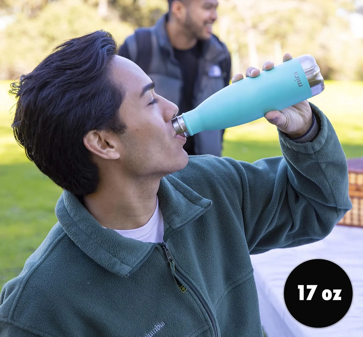 MIRA 17 oz Insulated Water Bottle - Stainless Steel Cola Shape Thermos - Double Wall Hot & Cold Flask (24Hr Cold/12Hr Hot) - Hawaiian Blue