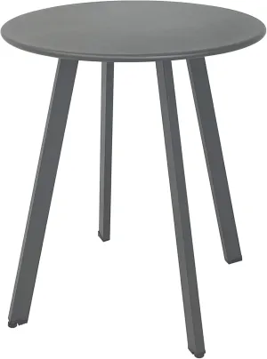 Modern Grey Round Metal Steel Side Table, 15.75" x 19.7", Indoor & Outdoor
