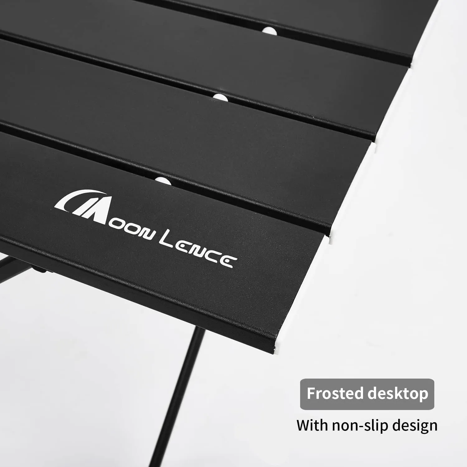 MOON LENCE Folding Outdoor Aluminum Camping Table Portable Ultralight Compact Backpacking Travel Table for Beach, Picnics, Hiking (Black, Middle)
