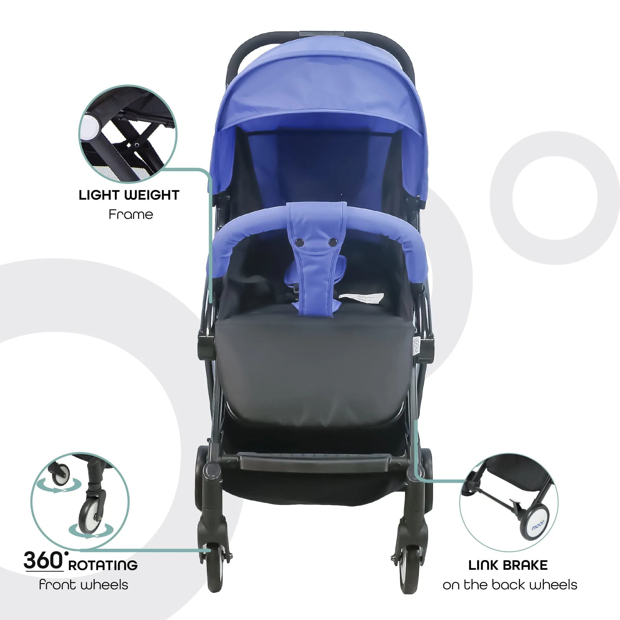 Moon - Travel-Lite  - Cabin Stroller - Blue