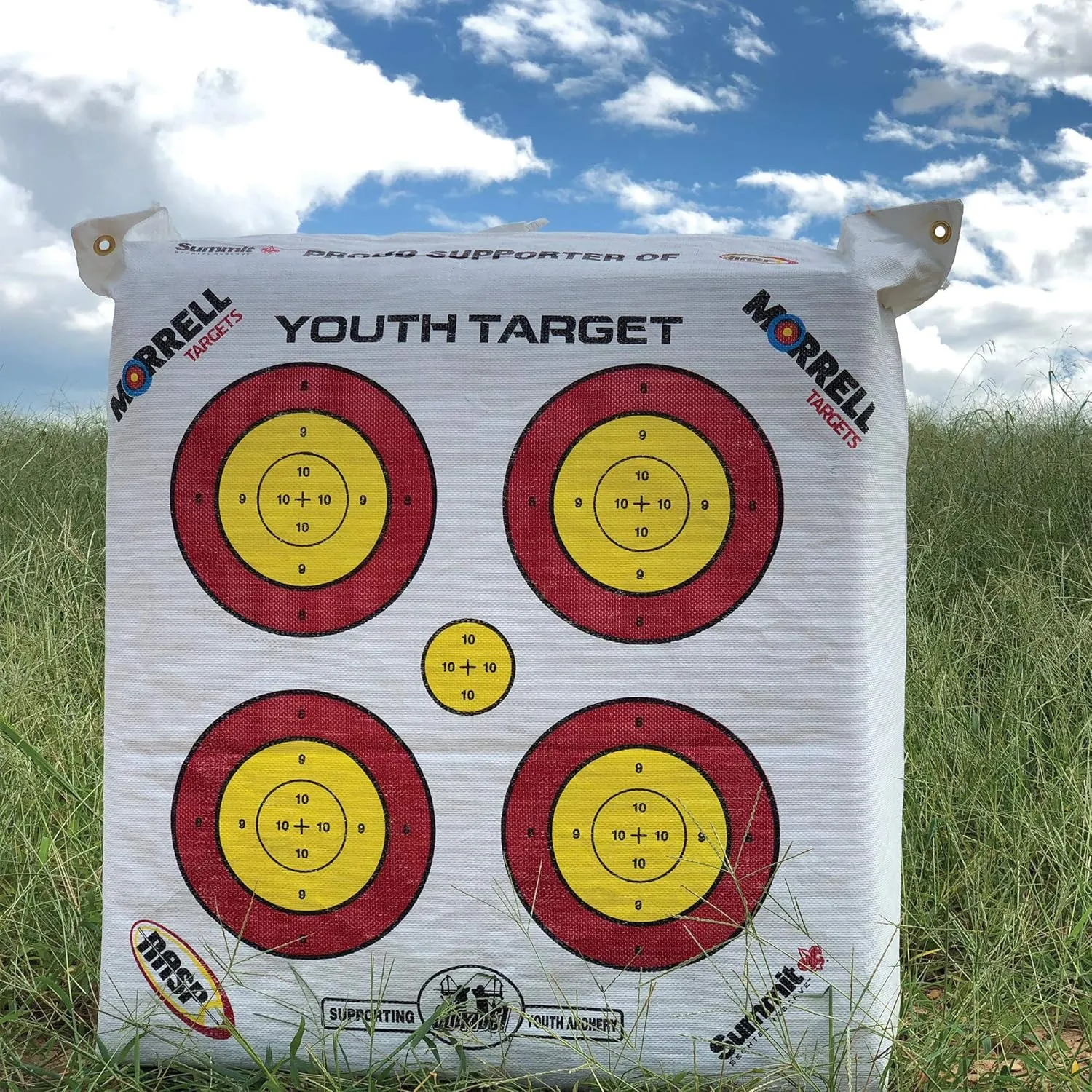 Morrell Lightweight Outdoor Portable Youth Kids Range NASP Field Point Archery Bag Target with 2 Sides and 4 Shooting Spots for 30 Pound Bows