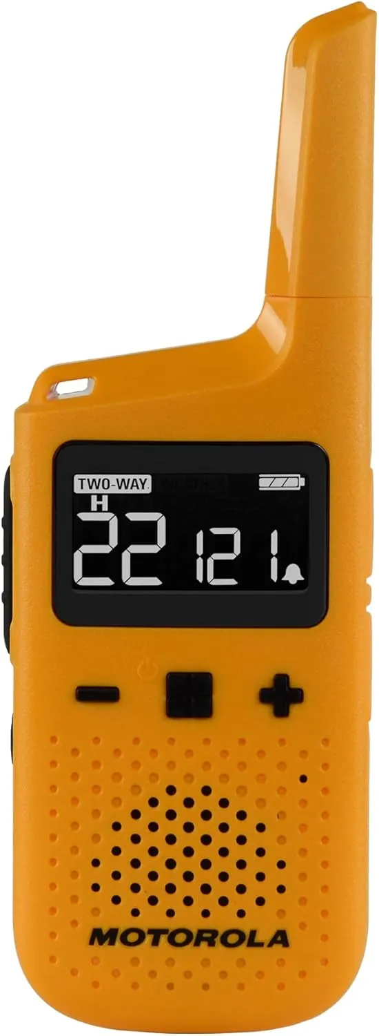 Motorola Solutions, Portable FRS, T380, Talkabout, Two-Way Radios, Rechargeable, W/ Charging Dock, 22 Channel, 25 Mile, Yellow, 2 Pack