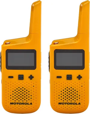 Motorola Solutions, Portable FRS, T380, Talkabout, Two-Way Radios, Rechargeable, W/ Charging Dock, 22 Channel, 25 Mile, Yellow, 2 Pack