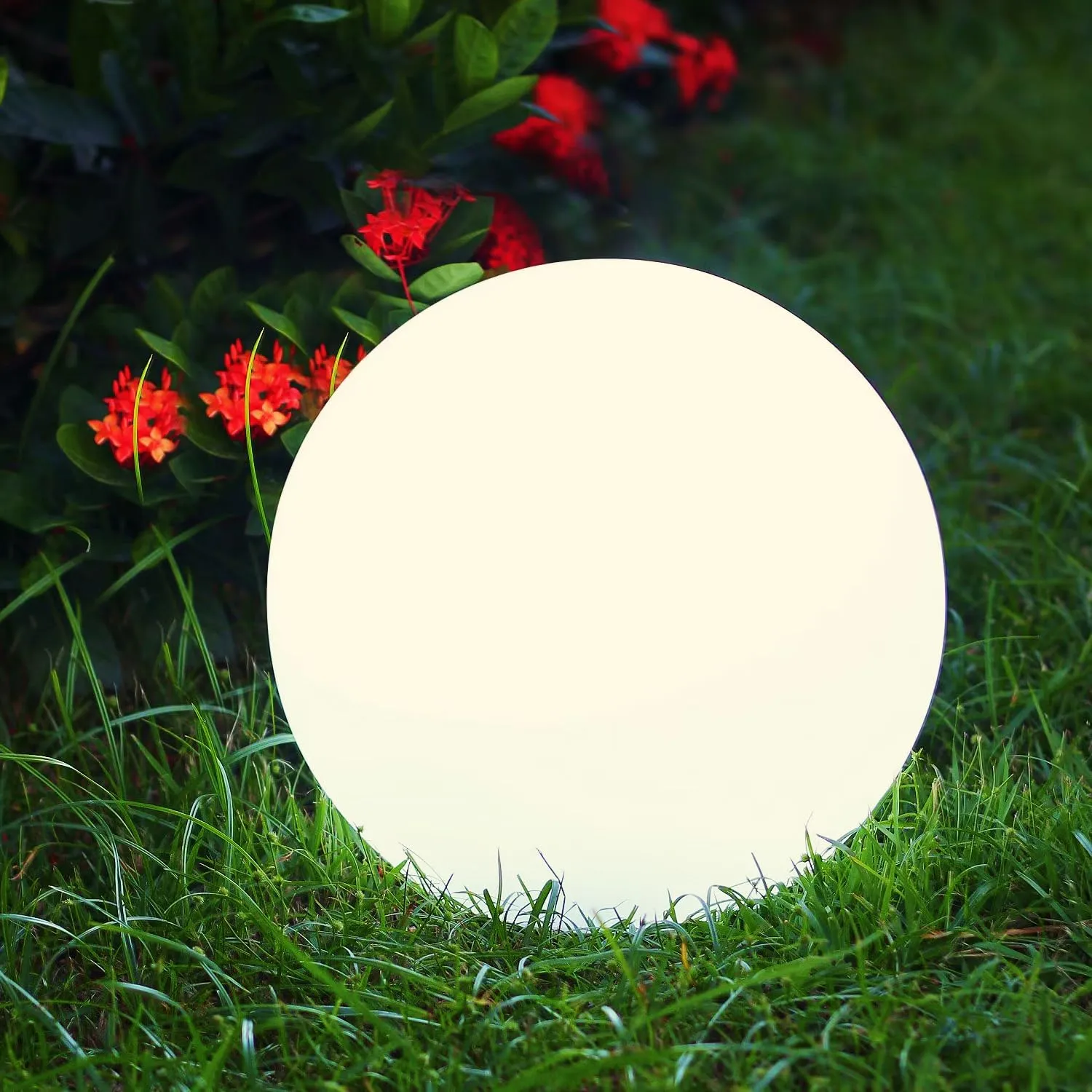 Mr.Go Solar Globe Light, RGB Solar Ball Light with Remote/Button Control, Outdoor LED Solar Orb Light with 16 Colors & 4 Modes, for Garden Patio Yard Pathway Ambience Landscape Lighting (8-inch)