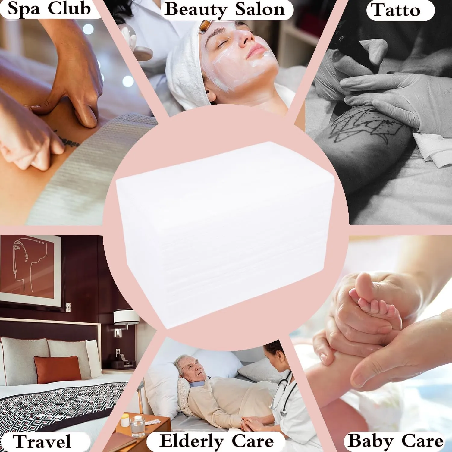 MRJ White 100Pcs 31''×71'' Disposable Massage Bed Sheets with Breathable Non-Woven Massage Table Covers Bed Table Sheet for Spa,Salon,Tatto,Travel