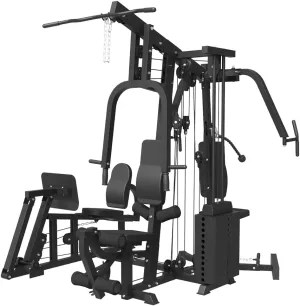 Multifunction Home Gym System Workout Station,SmithMachine with 100LB Weight Stack, Leg Press, LAT Station for Full Body Training (Home Gym Station)