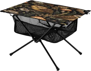 Mushrooms and Leaves Portable Folding Camping Table, Compact Lightweight Beach Table with Carrying Bag for Outdoor Picnics, BBQs, Camp